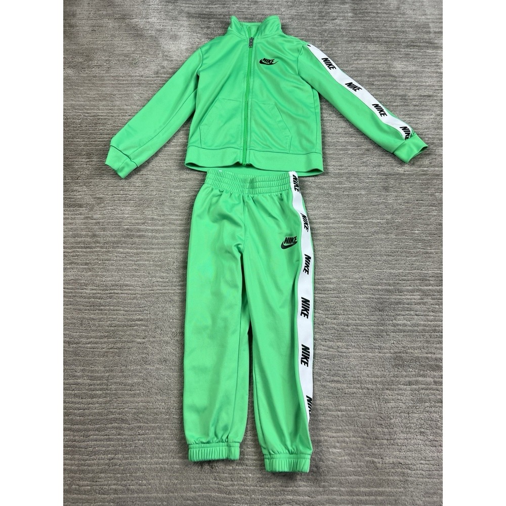 Nike Toddler Track Suit Jacket Pants Set 4T Neon Green Athletic Casual